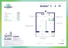 2 pokoje, apartament 40,85 m², piętro 6, oferta nr F-78, Esy Floresy, Warszawa, Mokotów, Mokotów, ul. Cybernetyki 7B