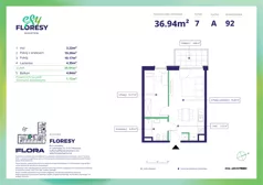 2 pokoje, apartament 36,94 m², piętro 7, oferta nr F-92, Esy Floresy, Warszawa, Mokotów, Mokotów, ul. Cybernetyki 7B