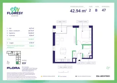 2 pokoje, apartament 42,94 m², piętro 2, oferta nr E-47, Esy Floresy, Warszawa, Mokotów, Mokotów, ul. Cybernetyki 7B
