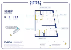 2 pokoje, apartament 55,68 m², piętro 6, oferta nr 7.B.4, Piotra 4, Gdynia, Śródmieście, ul. Św. Piotra 4