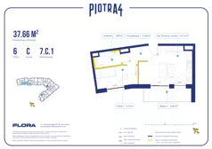 2 pokoje, mieszkanie 37,66 m², piętro 6, oferta nr 7.C.1, Piotra 4, Gdynia, Śródmieście, ul. Św. Piotra 4