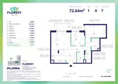 3 pokoje, mieszkanie 72,64 m², piętro 1, oferta nr F-7, Esy Floresy, Warszawa, Mokotów, Mokotów, ul. Cybernetyki 7B