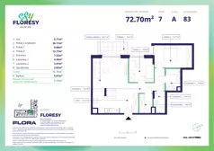 3 pokoje, apartament 72,70 m², piętro 7, oferta nr F-83, Esy Floresy, Warszawa, Mokotów, Mokotów, ul. Cybernetyki 7B