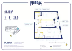 3 pokoje, apartament 63,28 m², piętro 1, oferta nr 2.B.5, Piotra 4, Gdynia, Śródmieście, ul. Św. Piotra 4