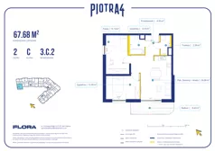 3 pokoje, apartament 67,68 m², piętro 2, oferta nr 3.C.2, Piotra 4, Gdynia, Śródmieście, ul. Św. Piotra 4