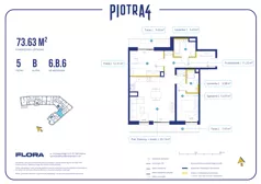 3 pokoje, apartament 73,63 m², piętro 5, oferta nr 6.B.6, Piotra 4, Gdynia, Śródmieście, ul. Św. Piotra 4