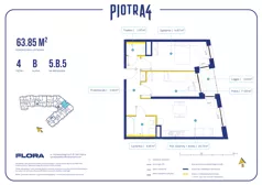 3 pokoje, mieszkanie 63,85 m², piętro 4, oferta nr 5.B.5, Piotra 4, Gdynia, Śródmieście, ul. Św. Piotra 4