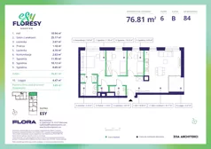 4 pokoje, mieszkanie 76,81 m², piętro 6, oferta nr E-84, Esy Floresy, Warszawa, Mokotów, Mokotów, ul. Cybernetyki 7B