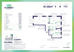 4 pokoje, mieszkanie 81,98 m², piętro 5, oferta nr F-113, Esy Floresy, Warszawa, Mokotów, Mokotów, ul. Cybernetyki 7B