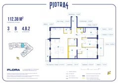 4 pokoje, apartament 112,38 m², piętro 3, oferta nr 4.B.2, Piotra 4, Gdynia, Śródmieście, ul. Św. Piotra 4