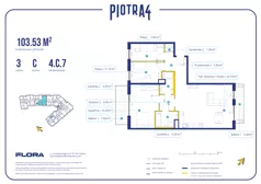 4 pokoje, mieszkanie 103,53 m², piętro 3, oferta nr 4.C.7, Piotra 4, Gdynia, Śródmieście, ul. Św. Piotra 4