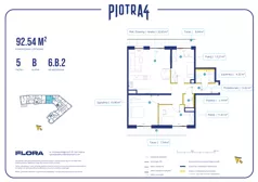 4 pokoje, apartament 92,54 m², piętro 5, oferta nr 6.B.2, Piotra 4, Gdynia, Śródmieście, ul. Św. Piotra 4