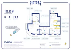 4 pokoje, mieszkanie 103,30 m², piętro 6, oferta nr 7.A.1, Piotra 4, Gdynia, Śródmieście, ul. Św. Piotra 4