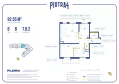 4 pokoje, mieszkanie 92,55 m², piętro 6, oferta nr 7.B.2, Piotra 4, Gdynia, Śródmieście, ul. Św. Piotra 4