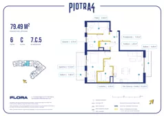4 pokoje, mieszkanie 79,49 m², piętro 6, oferta nr 7.C.5, Piotra 4, Gdynia, Śródmieście, ul. Św. Piotra 4