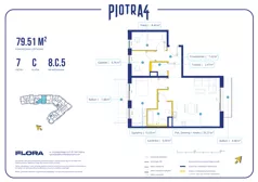 4 pokoje, apartament 79,51 m², piętro 7, oferta nr 8.C.5, Piotra 4, Gdynia, Śródmieście, ul. Św. Piotra 4