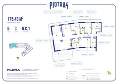 5 pokoi, apartament 175,43 m², piętro 5, oferta nr 6.C.1, Piotra 4, Gdynia, Śródmieście, ul. Św. Piotra 4