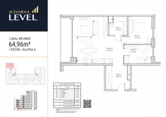 3 pokoje, apartament 64,96 m², piętro 1, oferta nr AM03, Jeziorna Level, Ełk, Jeziorna, ul. Matki Teresy z Kalkuty 8