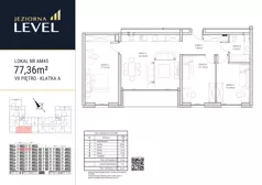 4 pokoje, apartament 77,36 m², piętro 7, oferta nr AM45, Jeziorna Level, Ełk, Jeziorna, ul. Matki Teresy z Kalkuty 8