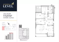 4 pokoje, apartament 115,97 m², piętro 8, oferta nr AM46, Jeziorna Level, Ełk, Jeziorna, ul. Matki Teresy z Kalkuty 8
