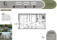 1 pokój, mieszkanie 21,74 m², piętro 3, oferta nr 69, Hussar Loft, Szczecin, Zachód, Gumieńce, ul. Husarów