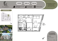 1 pokój, mieszkanie 18,82 m², piętro 2, oferta nr 54, Hussar Loft, Szczecin, Zachód, Gumieńce, ul. Husarów