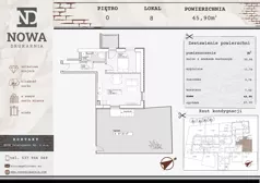2 pokoje, mieszkanie 45,90 m², parter, oferta nr M8, Nowa Drukarnia, Stargard, ul. Andersa 3