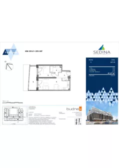 2 pokoje, apartament 41,27 m², piętro 1, oferta nr U.7.13, Sedina, Szczecin, Śródmieście, Maklerska / Leona Heyki 