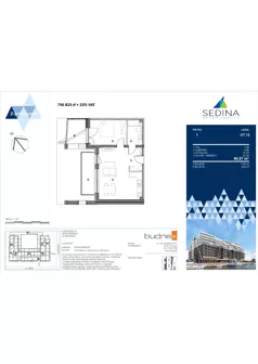 2 pokoje, apartament 46,97 m², piętro 1, oferta nr U.7.12, Sedina, Szczecin, Śródmieście, Maklerska / Leona Heyki 