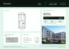 1 pokój, apartament inwestycyjny 19,70 m², piętro 1, oferta nr Pakiet 03, Champion Smart Residence, Szczecin, Zachód, Świerczewo, ul. Derdowskiego 8