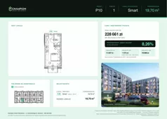 1 pokój, apartament inwestycyjny 19,70 m², piętro 1, oferta nr Pakiet 10, Champion Smart Residence, Szczecin, Zachód, Świerczewo, ul. Derdowskiego 8