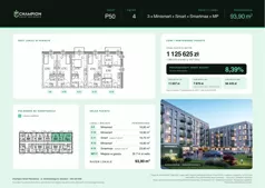 1 pokój, apartament inwestycyjny 93,90 m², piętro 4, oferta nr Pakiet 50, Champion Smart Residence, Szczecin, Zachód, Świerczewo, ul. Derdowskiego 8