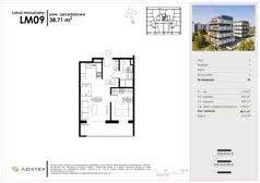 2 pokoje, mieszkanie 38,71 m², piętro 1, oferta nr C9, Osiedle Gwiezdna, Sosnowiec, Zagórze, ul. Gwiezdna 18E