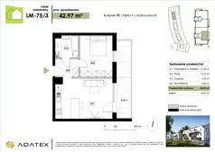 2 pokoje, mieszkanie 42,97 m², piętro 1, oferta nr LM-75/3, Zielona Podkowa, Otrębusy, ul. Waniliowa 7/2