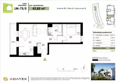 2 pokoje, mieszkanie 43,85 m², piętro 2, oferta nr LM-75/5, Zielona Podkowa, Otrębusy, ul. Waniliowa 7/2