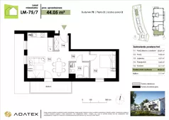 2 pokoje, mieszkanie 44,05 m², piętro 2, oferta nr LM-75/7, Zielona Podkowa, Otrębusy, ul. Waniliowa 7/2