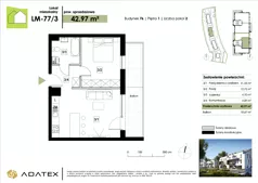 2 pokoje, mieszkanie 42,97 m², piętro 1, oferta nr LM-77/3, Zielona Podkowa, Otrębusy, ul. Waniliowa 7/2