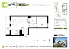 2 pokoje, mieszkanie 43,85 m², piętro 2, oferta nr LM-77/5, Zielona Podkowa, Otrębusy, ul. Waniliowa 7/2