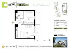 2 pokoje, mieszkanie 42,82 m², piętro 2, oferta nr LM-77/6, Zielona Podkowa, Otrębusy, ul. Waniliowa 7/2