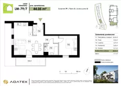 2 pokoje, mieszkanie 44,05 m², piętro 2, oferta nr LM-79/7, Zielona Podkowa, Otrębusy, ul. Waniliowa 7/2