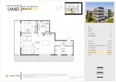 3 pokoje, mieszkanie 80,04 m², piętro 8, oferta nr D60, Osiedle Gwiezdna - budynek D, Sosnowiec, Zagórze, ul. Gwiezdna 18E