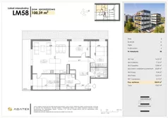 4 pokoje, mieszkanie 100,39 m², piętro 8, oferta nr D58, Osiedle Gwiezdna - budynek D, Sosnowiec, Zagórze, ul. Gwiezdna 18E