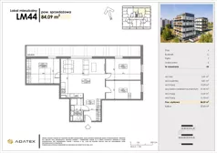 4 pokoje, mieszkanie 84,09 m², piętro 7, oferta nr C44, Osiedle Gwiezdna, Sosnowiec, Zagórze, ul. Gwiezdna 18E