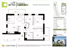 4 pokoje, mieszkanie 65,91 m², piętro 2, oferta nr LM-74/4, Zielona Podkowa, Otrębusy, ul. Waniliowa 7/2