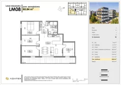 5 pokoi, mieszkanie 85,84 m², piętro 1, oferta nr D8, Osiedle Gwiezdna - budynek D, Sosnowiec, Zagórze, ul. Gwiezdna 18E
