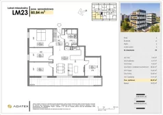 5 pokoi, mieszkanie 85,84 m², piętro 3, oferta nr D23, Osiedle Gwiezdna - budynek D, Sosnowiec, Zagórze, ul. Gwiezdna 18E