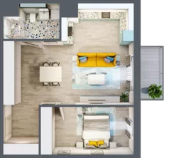 2 pokoje, mieszkanie 56,45 m², piętro 2, oferta nr 2.A8, Panorama 3 Stawy, Katowice, Osiedle Paderewskiego-Muchowiec, Dolina Trzech Stawów, ul. Pułaskiego 23