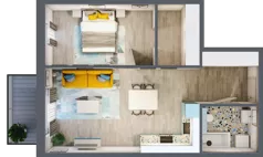2 pokoje, mieszkanie 50,34 m², piętro 2, oferta nr 2.B19, Panorama 3 Stawy, Katowice, Osiedle Paderewskiego-Muchowiec, Dolina Trzech Stawów, ul. Pułaskiego 23