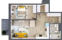 2 pokoje, mieszkanie 50,92 m², piętro 2, oferta nr 2.A10, Panorama 3 Stawy, Katowice, Osiedle Paderewskiego-Muchowiec, Dolina Trzech Stawów, ul. Pułaskiego 23