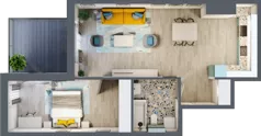 2 pokoje, mieszkanie 56,44 m², piętro 2, oferta nr 2.B18, Panorama 3 Stawy, Katowice, Osiedle Paderewskiego-Muchowiec, Dolina Trzech Stawów, ul. Pułaskiego 23